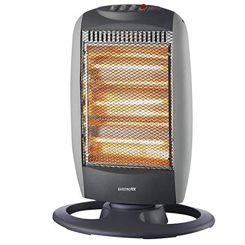 ELECTROTEK Estufa Halógena ET-EH1206, Cuenta con 3 Niveles de Temperatura 400W / 800W / 1200W y función de oscilación.