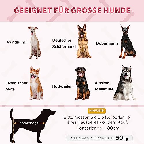 PawHut Hundeliege Outdoor, Erhöhtes Hundebett für Groß Hunde, Kühlende Haustierliege mit Waschbares Mesh robuster Metallrahmen, Haustierbett für Reisen Garten Outdoor, 122 x 92 x 23 cm, Rot