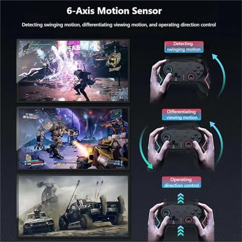 Image of Matbip Wireless Controller for Switch /Switch Lite /Switch OLED /Switch 2, Wireless controller with 2 back buttons, 3-level TURBO adjustable(blue&red)