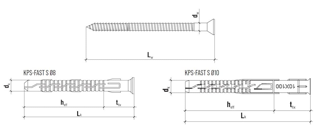 Fissaggio del telaio a parete con tassello in nylon 10 x 300 viti a testa svasata impronta TX Pack da 25