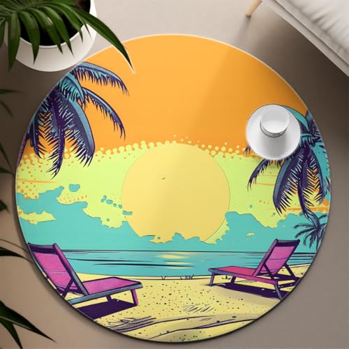 Tapis tropical sunset d60cm lavable et antiderapant