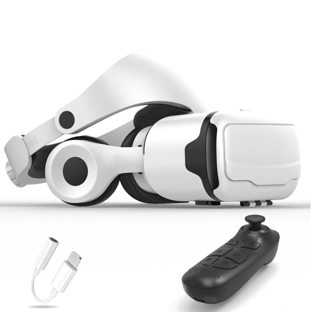 Okulary VR, zestaw słuchawkowy z wirtualnej rzeczywistości, zestawy słuchawkowe VR obsługujące Android i IOS, połączenie Bluetooth do iPhone 13 Pro Max/13 Pro/12/11, do Samsung Galaxy S21, Huawei, Xiaomi