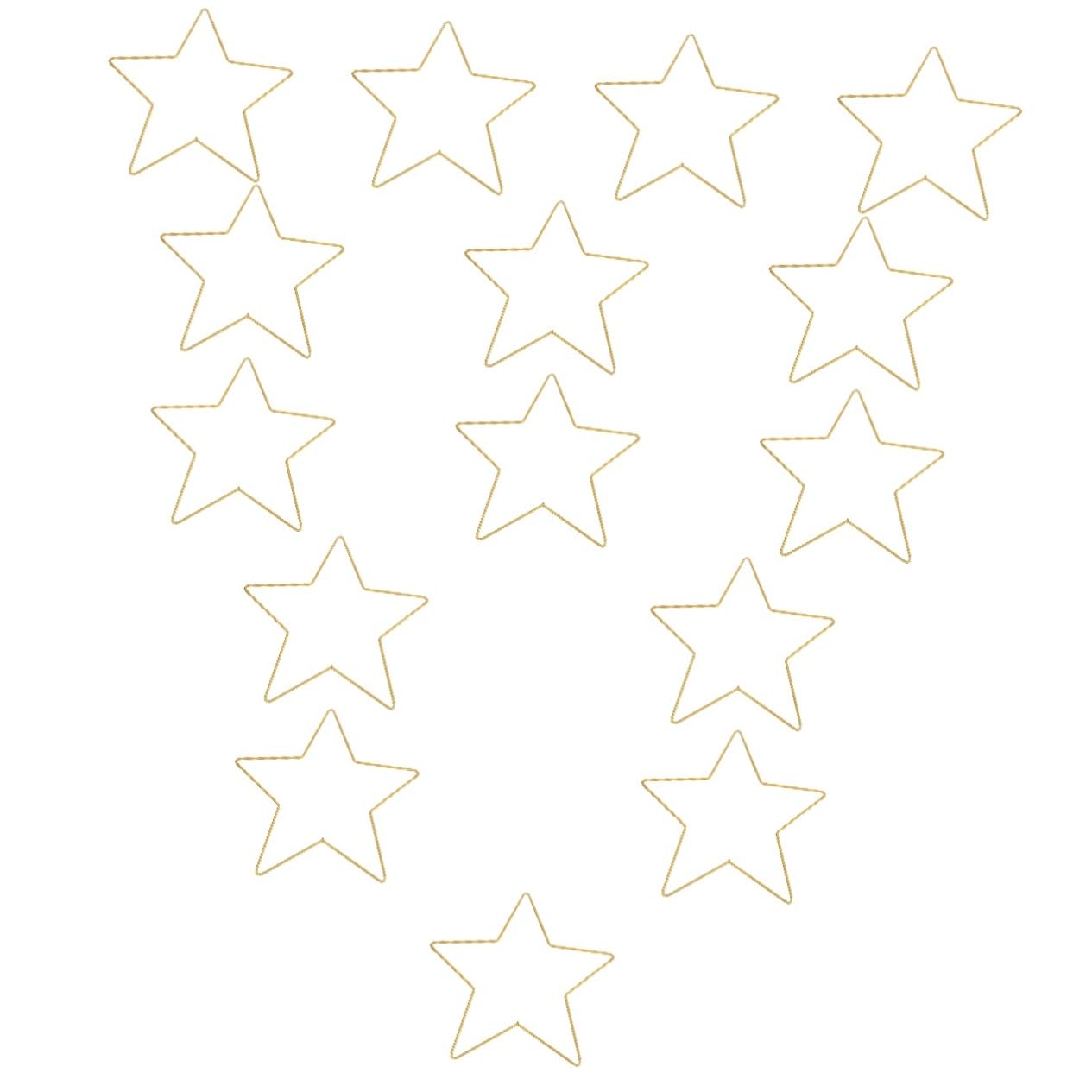 Aro floral de metal para niños: set de 15 estrellas de macramé para manualidades y guirnaldas