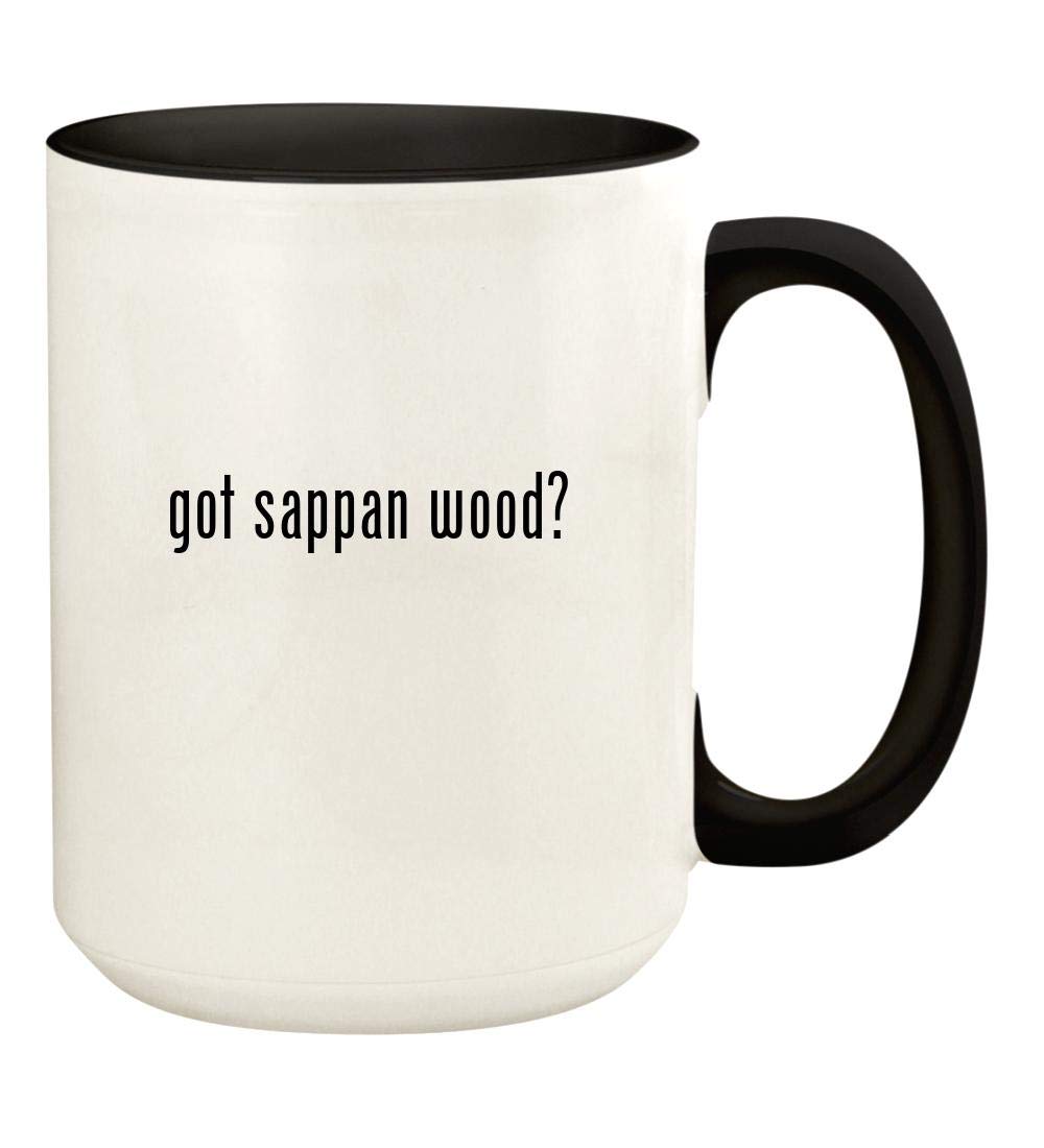 got sappan wood? - 15oz Ceramic Colored Handle and Inside Coffee Mug Cup, Black
