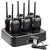 Retevis RT27 Walkie Talkie met 6-weg Lader, PMR446 Professionele Vergunningsvrije Portofoon, 16 Kanalen CTCSS/DCS VOX…