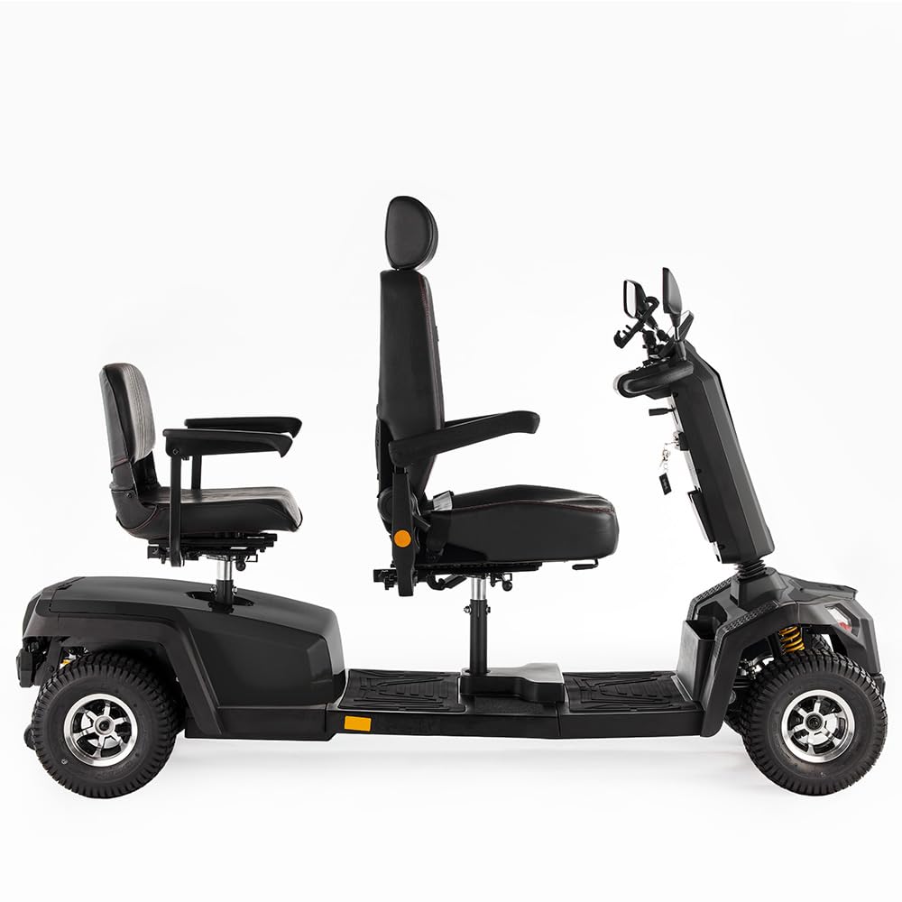 VELECO SHARPY TWIN – Vehículo eléctrico de cuatro ruedas y dos asientos con potente motor y batería de larga duración. (Negro)
