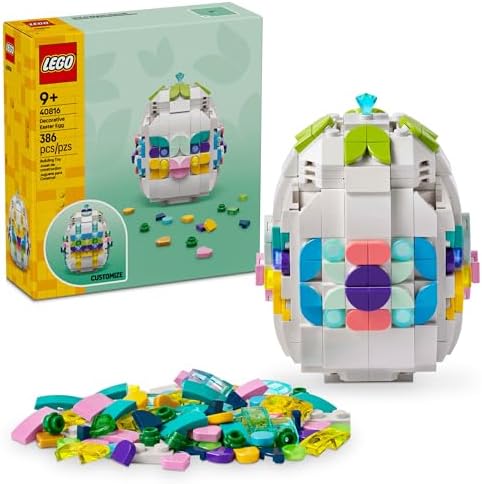 LEGO Decorative Easter Egg Building Toy for Girls & Boys - Springtime Craft Activity for Kids, Ages 8+ - Basket Stuffer or Gift Idea for Easter, Birthdays, & Special Occasions - 40816