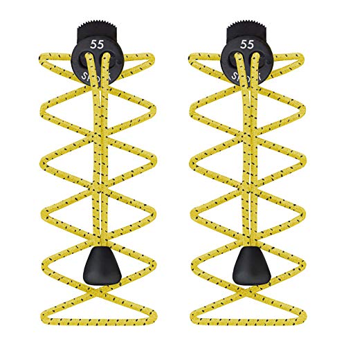 55 Sport Cordones Elásticos para Zapatillas de Deporte - Amarillo/Negro