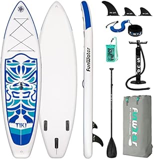 FunWater Inflatable Stand UP Paddle Board Ultra-Light Green Pink Everything Included ISUP, Adj Paddle, Pump, SUP Backpack, Leash, Waterproof Bag, Non-Slip Deckpad Youth