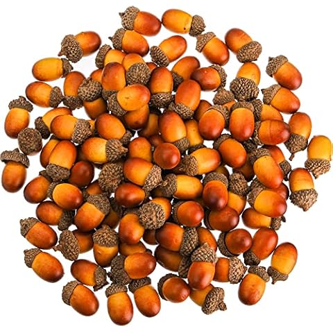 TOPZEA 150 Pack Artificial Acorns, Simulation Small Acorn with Natural Acorn Caps Lifelike Fake Acorn Prop for Crafts, Christmas Festival Decor, Autumn Vase Bowl Filler, Fall Table Scatter Crafting Cover