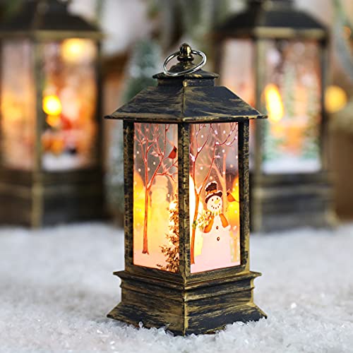 Christmas Snow Globe Lanterns, Glowing LED Rotating Flashing Water Lights Home Decor, Lithium Battery Powered (Not Included), Santa Claus