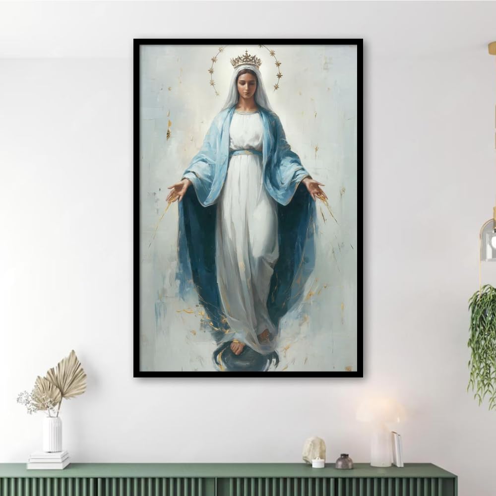 Immaculate Mary Wall Art – Catholic Religious Decor Frame-image-4