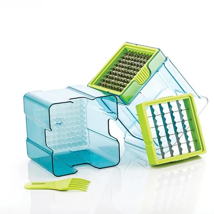 Oblivion Kitchen Choppers 1 Pc – 2-in-1 Potato Chipper & Slicer, French Fries Maker with Dual Blade Cutter, Stainless Steel Sharp Blades, Easy Press Design for Effortless Cutting & Slicing of Veggies