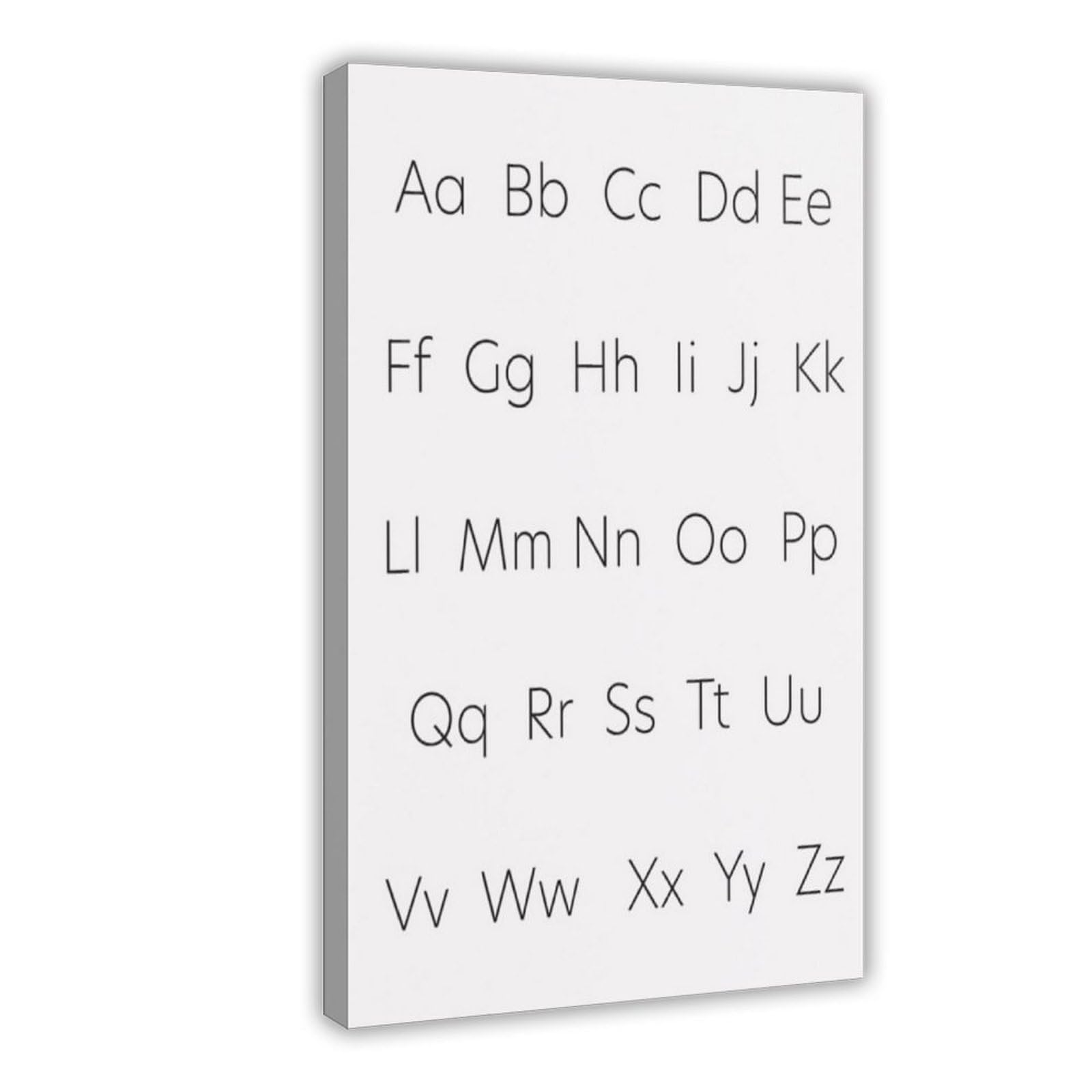 Alphabet Apprentissage et éducatif Peinture décorative sur toile pour chambre d'enfant Décoration de chambre à coucher, bureau, chambre, cadeau 40,6 x 61 cm (L x l)