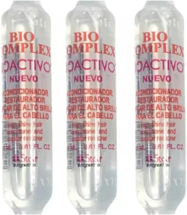 Bio Complex Proactive Hair Ampoules - Intensive Hair Conditioner & Restorer for Shine & Softness - 0.61 fl oz Each - Star Products (3-Pack)
