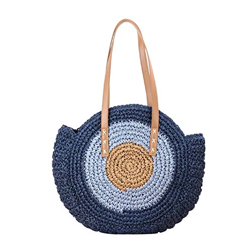 HFeng - Bolso al hombro para mujer L Stripe Azul