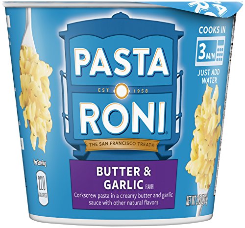 Pasta Roni Cups, Butter Garlic Pasta Mix, 2.15 oz (Pack of 12 Cups)