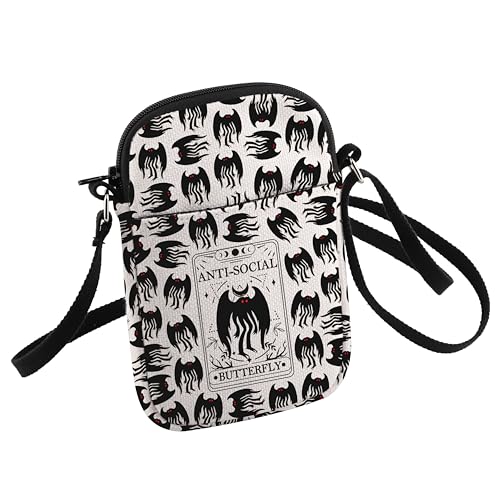 HOLLP Mothman Antisocial Butterfly Crossbody Bag Cryptid Creature Gift Mothman Tarot Shoulder Bag