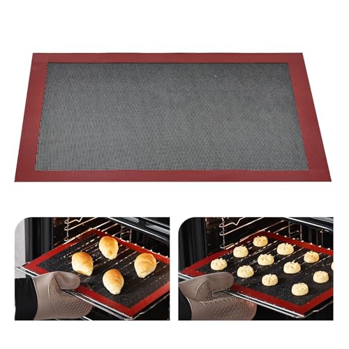 KitchenRaku 1er Set Silikonmatte Backen,Backmatte Silikon Backofen,Stück Antihaft Dauerbackmatte