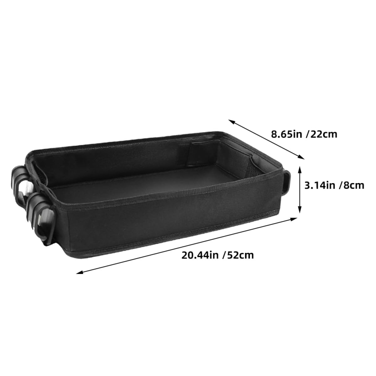 Kinderwagen Tablett Organizer Universell mit Becherhalter Schwarz | Canvas, Tragbar und Stabil, für Reiseeinsatz, Passender Einsatz für Babywagen und Buggy