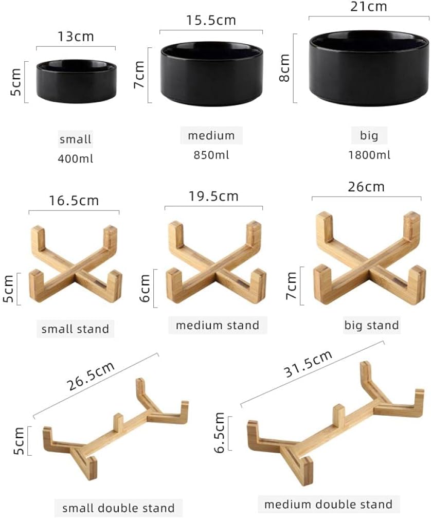 Cat Bowls and Dishes Dog Bowl Feeding for Puppy Cat Dog Eating Dishes Feeder Pet Animal Ceramic Bowl Water Dispenser Food Bottle Supplies 850Ml