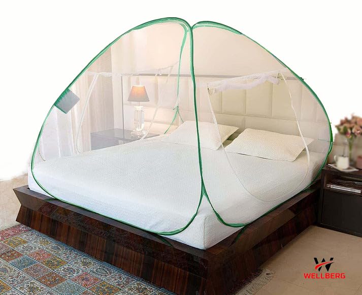 WELLBERG Pop Up Bed Mosquito Net with Bottom, Folding Design Breathable high Density mesh for Indoor and Outdoor,Portable and Washable Mosquito Net (King Green) (B0BRN6NZJ7) Amazon Price History, Amazon Price Tracker