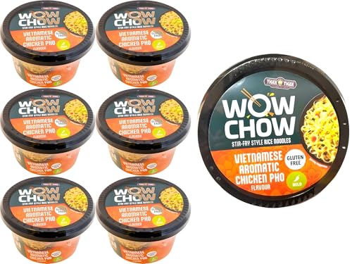 Tiger Tiger WOW CHOW Vietnamese Aromatic Chicken Pho Noodles Pot 76g x6 Stir Fry Style Rice Noodle Pots Instant Noodles Cup Mild Instant Meals Multipack