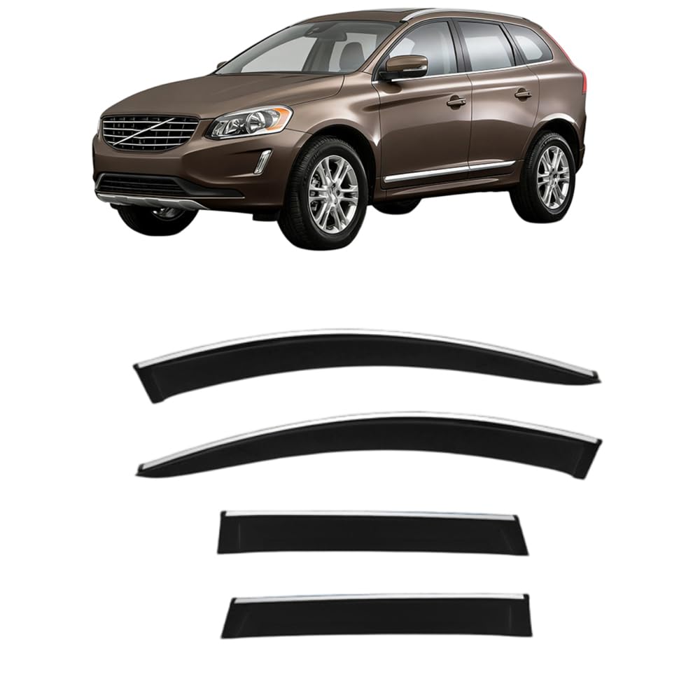 QOEMRHELT 4pc Set In-Channel Wind Deflectors, for XC60 2008-2017 Window Visors Rain Guards Vent Visors Rain & Sun Protection,Car Accessories,4PCS