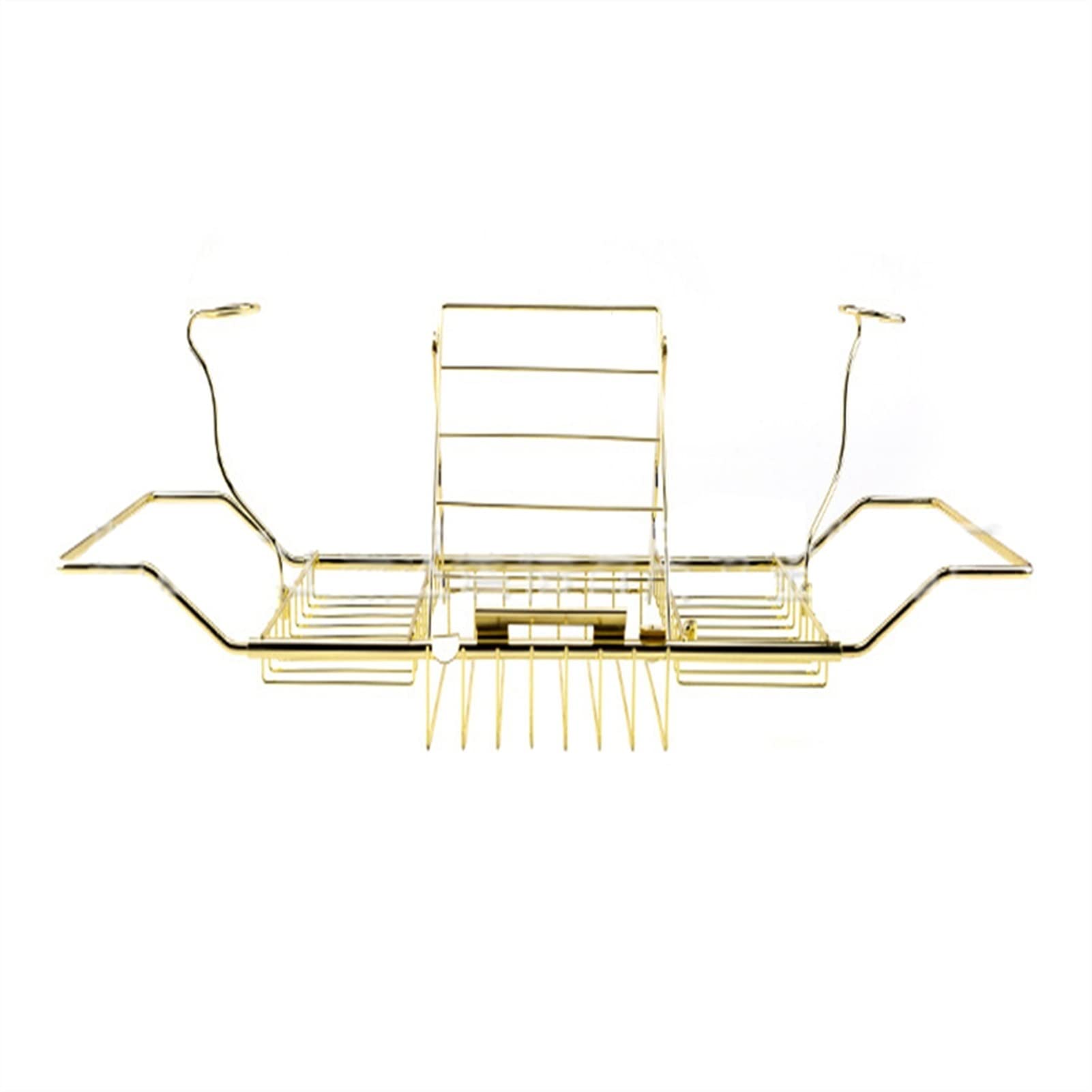ZJHFFFG Shower Caddy Bathtub Caddy Tray Extendable Metal Bathtub Tray Spa Bathtub Caddy Organizer Rack Book Wine Tablet