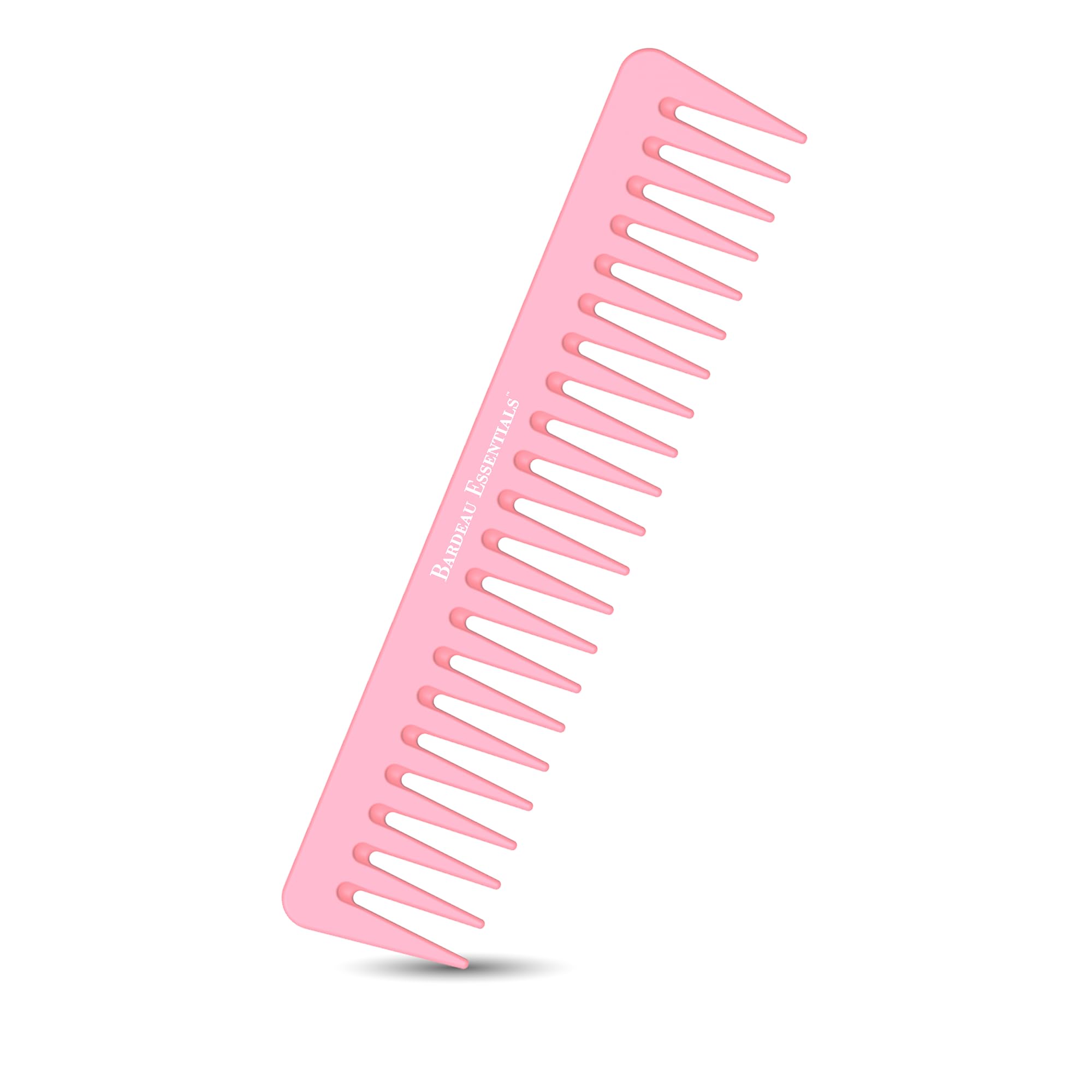 Pink Carbon Wide Tooth Comb (7 Inch) - Professional Detangling & Styling Tool for Men & Women, All Hair Types