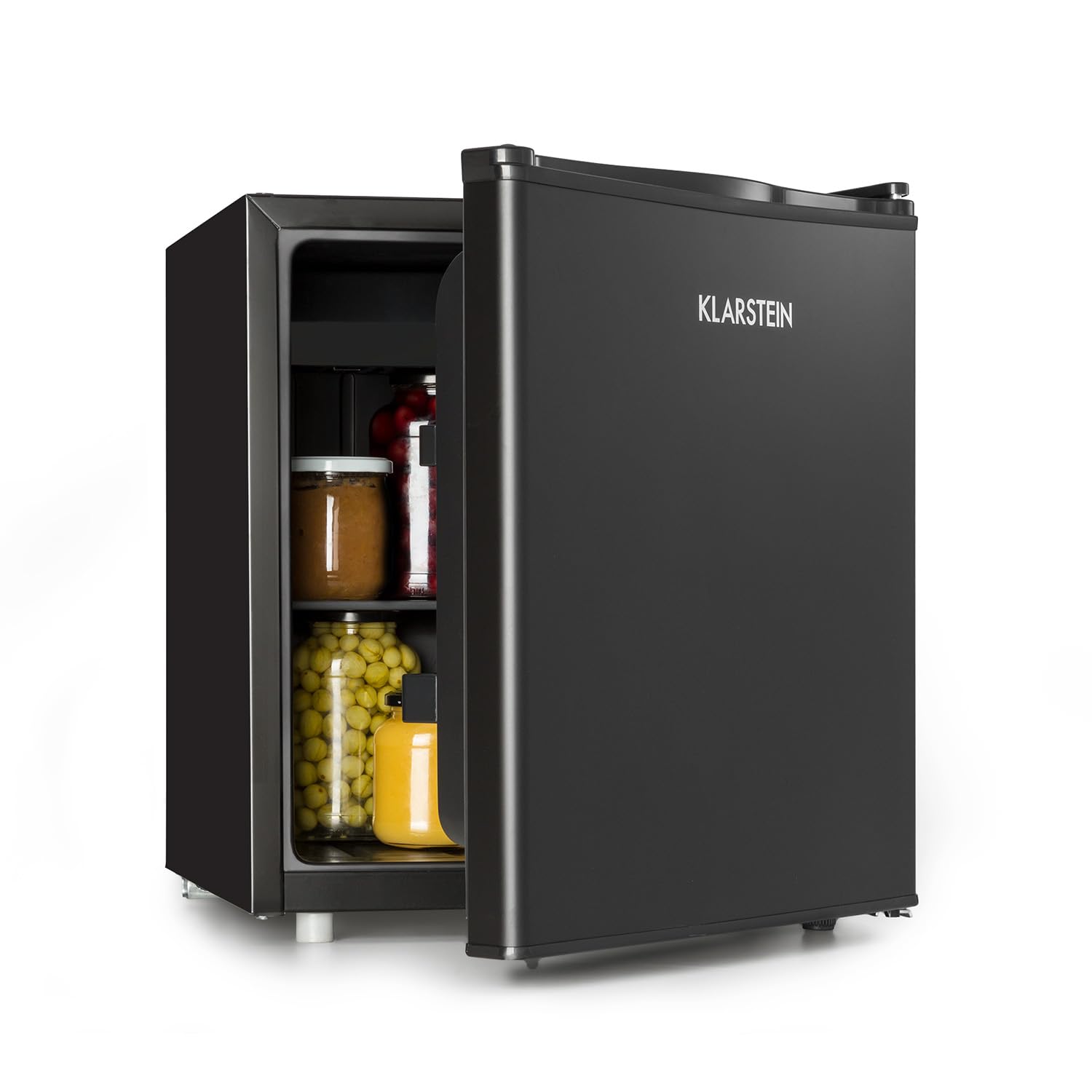 Klarstein Nevera Pequeña Portatil Eléctrica, Mini Nevera Silenciosa, Habitación, Caravana, Oficina, Frigorificos Pequeños Bandeja Hielos, para Refrescos, Cervezas, Cosméticos, Minibar 0-10°C, 46 l.