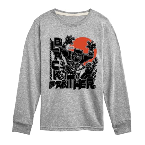 Marvel Black Panther - Linocut Style Print - Toddler and Youth Long Sleeve Graphic T-Shirt