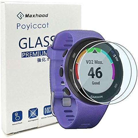 Maxhood for Garmin Forerunner 45/ 45S Tempered Glass Screen Protector, (2pack) Ultra-Thin 9H Hardness Scratch Resistant Screen Protector Film forGarmin Forerunner 45/ 45S Cover