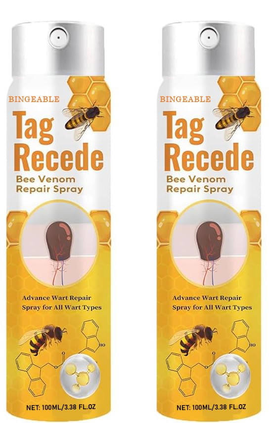 Bingeable Bee Venom (100ml X 2) Skin Tag Removal Spray, Tag Recede Bee Venom Treatment Spray, Bee Venom Wart and Tags Removal Treatment Spray,Lymphatic Drainage-image-12