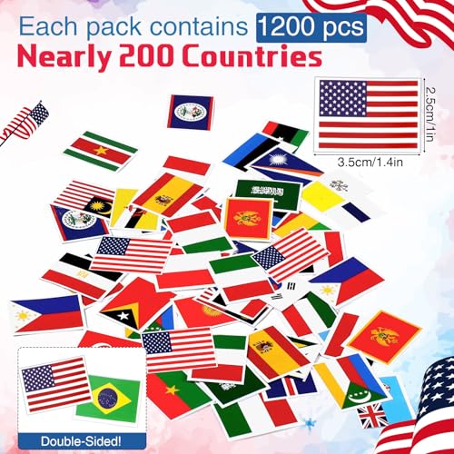 Image of Marspark 1200 Pcs Mini International World Flag Confetti 1 Inch Around The World Table Confetti Country Flags International Decor for 2026 Sporting Events Classrooms Sports Clubs Bars School Festivals