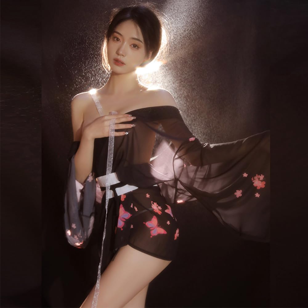 Pigiama da donna cosplay giapponese kimono stampa prospettiva Halloween vestito lingerie