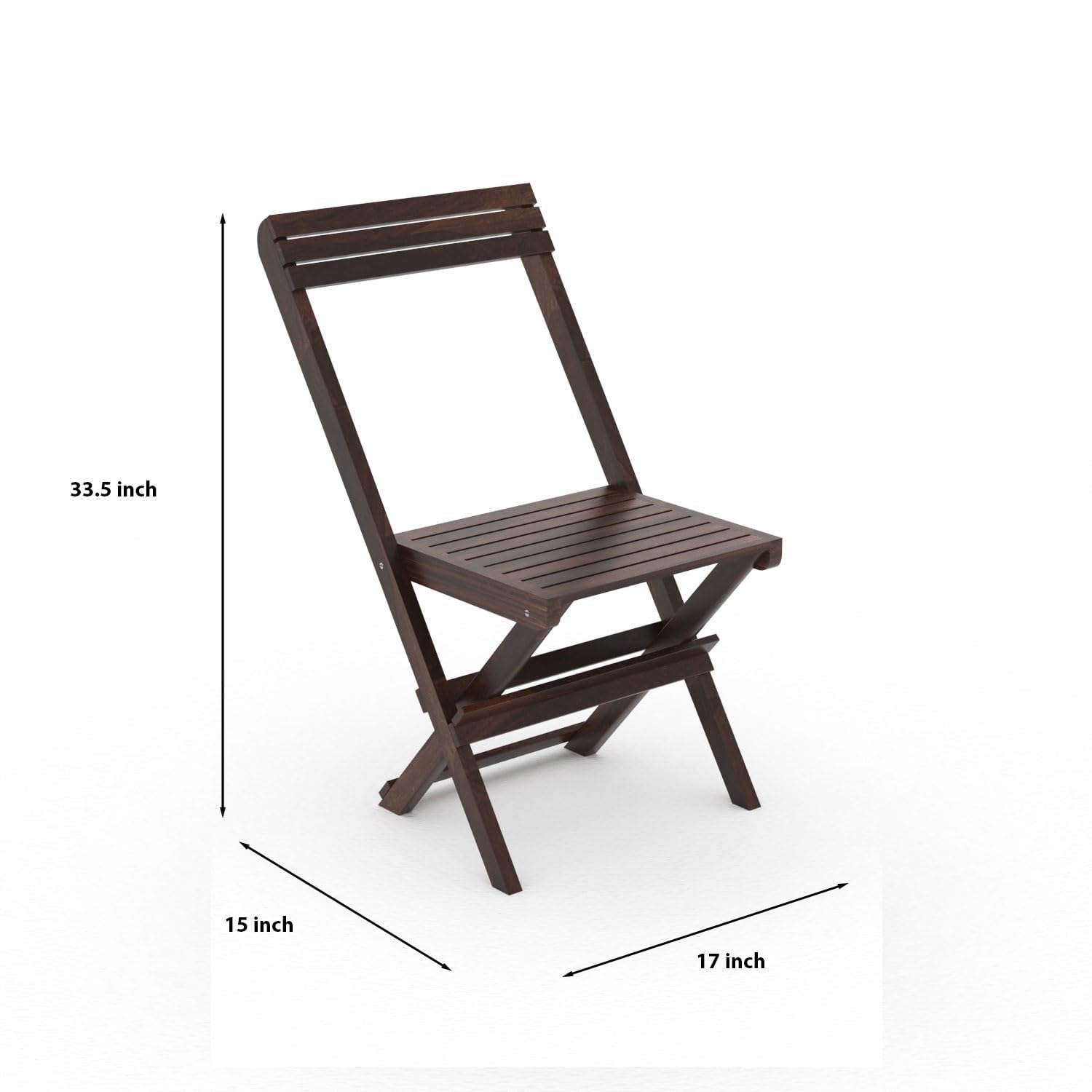Wood Folding Chair | Foldable Easy Chair Comfort Chair for Living Room Bedroom Hall Home Wooden Furniture for Balcony Garden Indoor Outdoor (Natural Brown Finish) 2