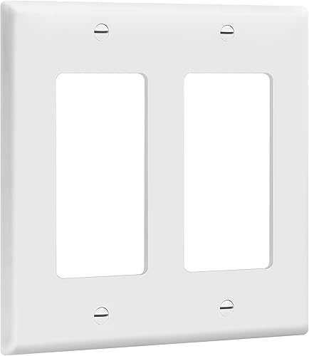 Miniatura 4 de ENERLITES - Placa decorativa de pared para interruptor de luz o toma de corriente, 2 bandas, 4.50 x 4.57 pulgadas, policarbonato termoplástico