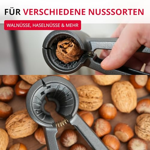 Westmark Nussknacker und Sektzange, extra große Öffnung für Walnüsse, mit Klammer, Aluminium, Westmark Nussprofi, Anthrazit/Rot, 33222270 – Ansicht 5