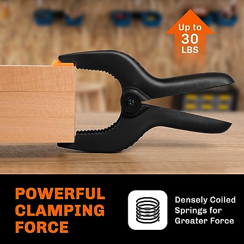 Peoin 10 Pack Spring Clamps Heavy Duty - Assorted Sizes Spring Clips Plastic 6.5 Inches thumb #2