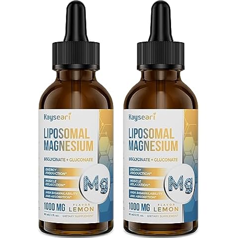 High Strength Liposomal Magnesium Drops, Easily Absorbed Chelated Forms of Magnesium Bisglycinate and Magnesium Gluconate, 60ML Lemon Flavored Liquid Drops Cover