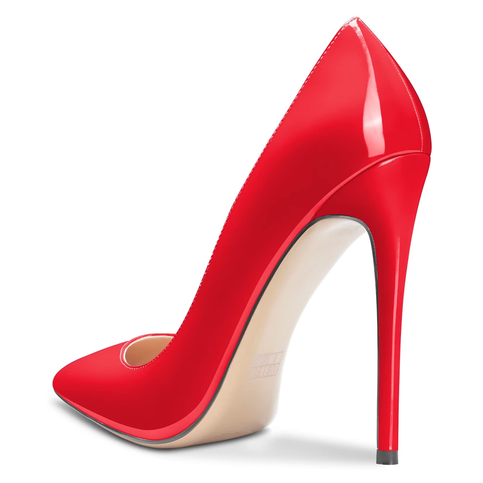 Saekcted Mujer Alto High Aguja Heel Cerrado el Dedo del pie Puntiaguada Punta Pumps Slip-on de Boda Oficina Dress 12 CM Heels Zapatos