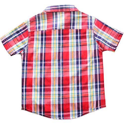 Kid Boy Summer Plaid Short Sleeve Cotton Shirt4
