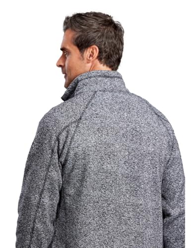 Black Herringbone Heather Polyester Pullover Sweater by Stetson2