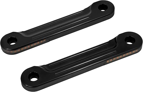 HDBUBALUS Motocicleta frente al ras horquilla intermitentes Soportes amortiguador LED lámpara lateral para Harley Touring Street Glide Road King
