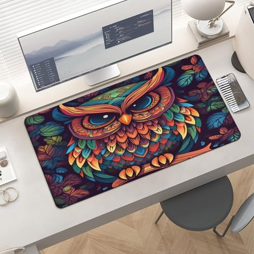Alfombrilla para ratón grande con diseño búho y base de goma miniatura 6