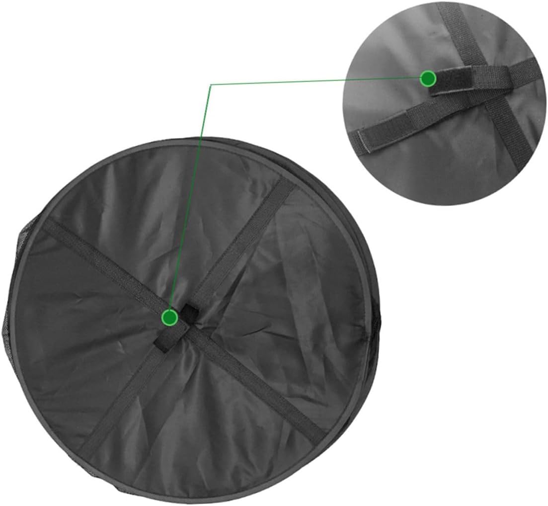 BESPORTBLE 4-Layers Folding Round Drying Net with Zipper, Multi-Function Mesh Dryer Storage Bag for Fruits, Vegetables, Fish, and Clothes, 60cm Diameter, Enclosed Design for Indoor