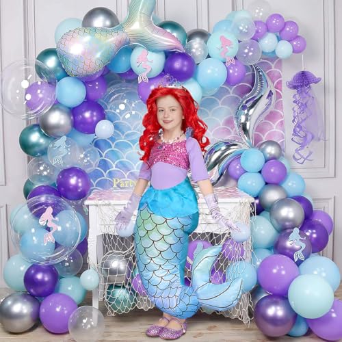 Disfraz inflable de sirena para niñas miniatura 6