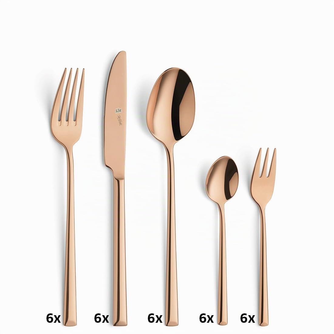 Paul Wirths VIVENDI Besteck-Set 30-tlg., 18/10 Edelstahl, PVD-Veredelung | Rostfreier, spülmaschinenfester 18/10 Edelstahl mit elegantem Kupfer-Design, inklusive hochwertigem Etui
