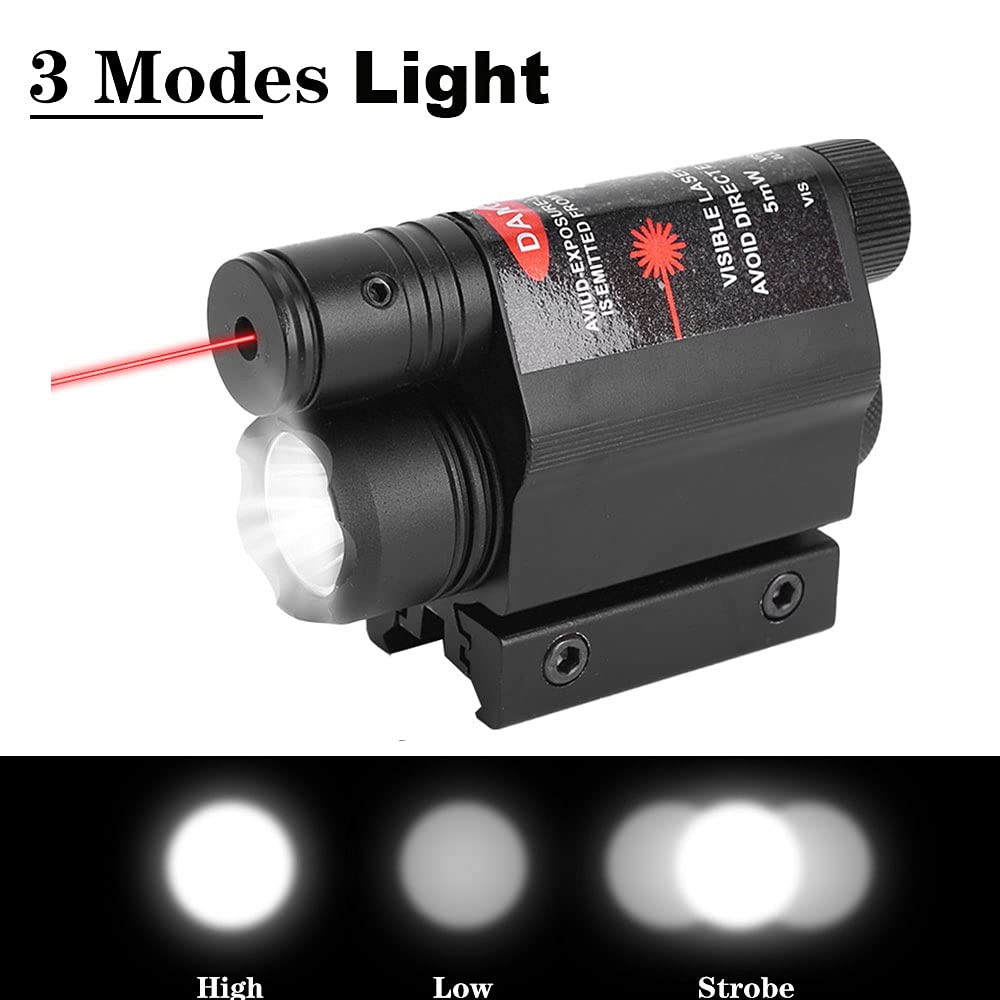ACEXIER Tactical Weapon Gun Light Torcia a LED Green/Red DOT Mirino Laser con Interruttore remoto Airsoft Pistol Gun Light per 11/20mm Rail